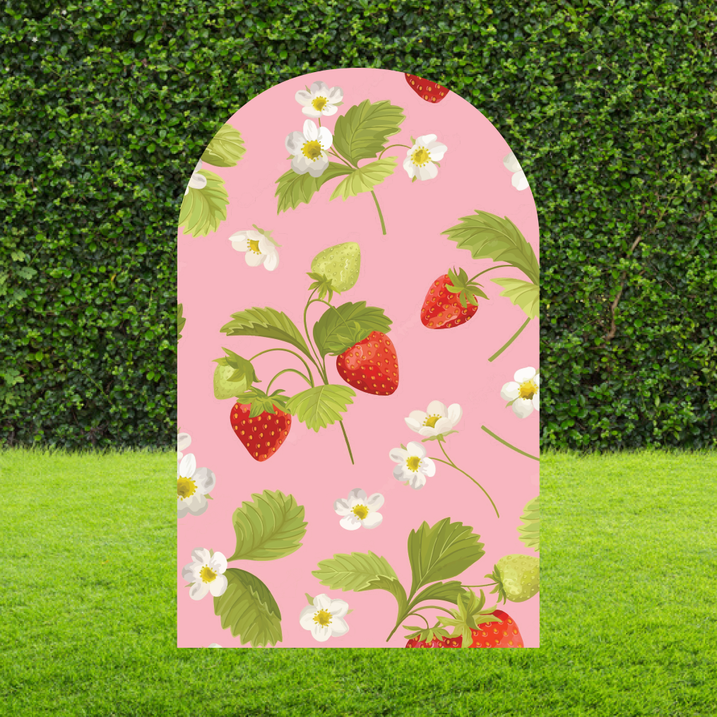 Strawberry Pattern Arch Backdrop