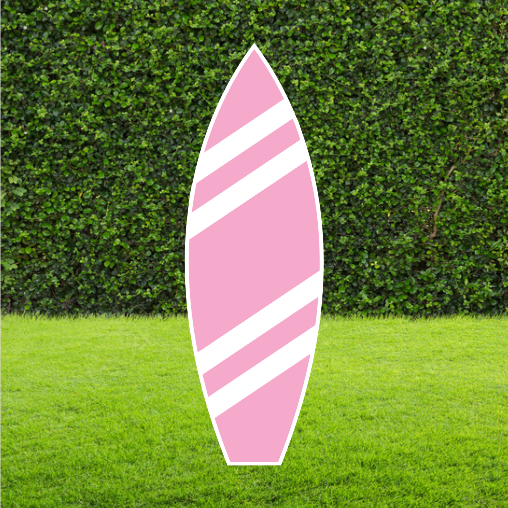 Pink Surfboard Cut Out Standee