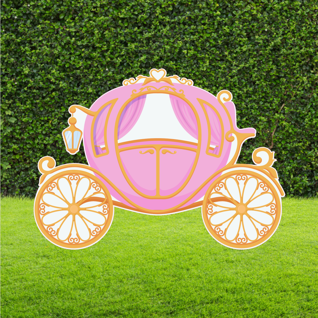 Pink Princess Carriage Cut Out Standee