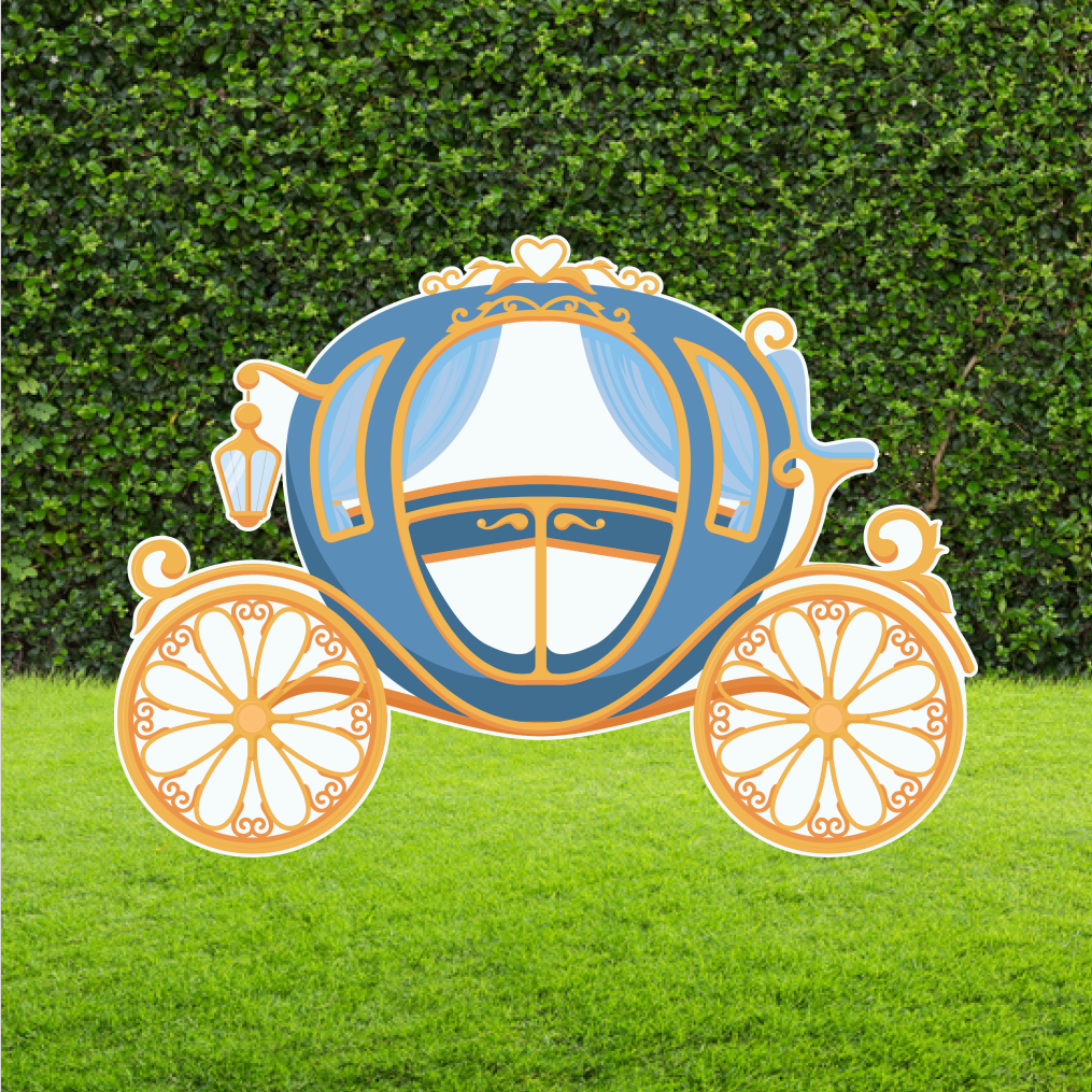 Blue Princess Carriage Cut Out Standee