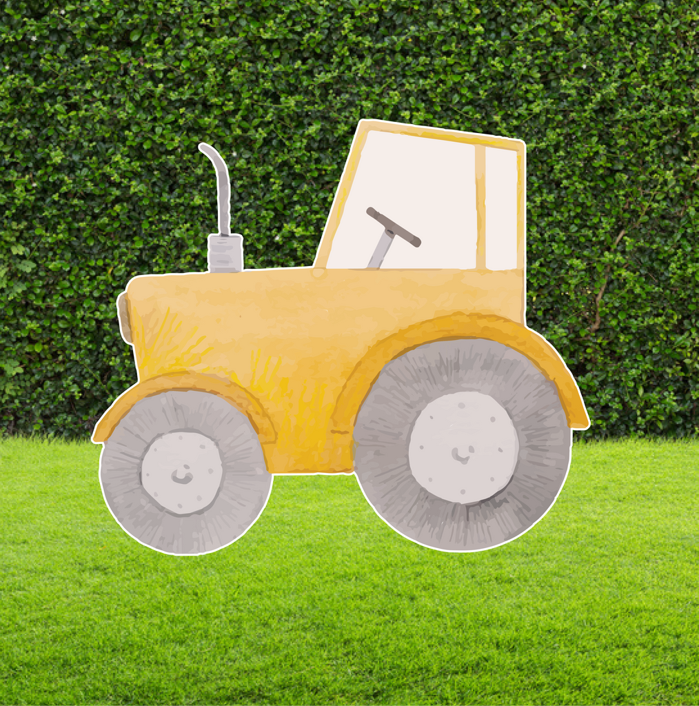 Tractor Cut Out Standee - Yellow