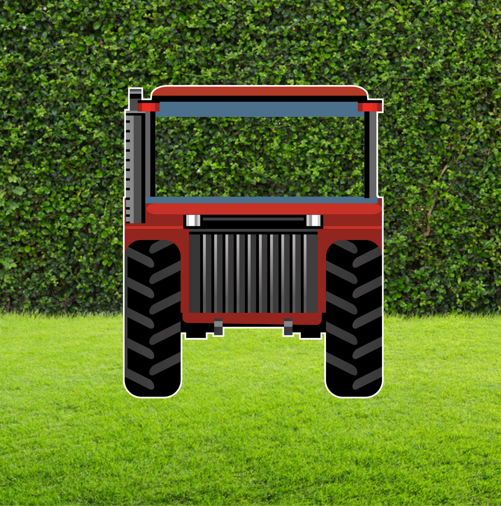 Tractor Selfie Frame - Red