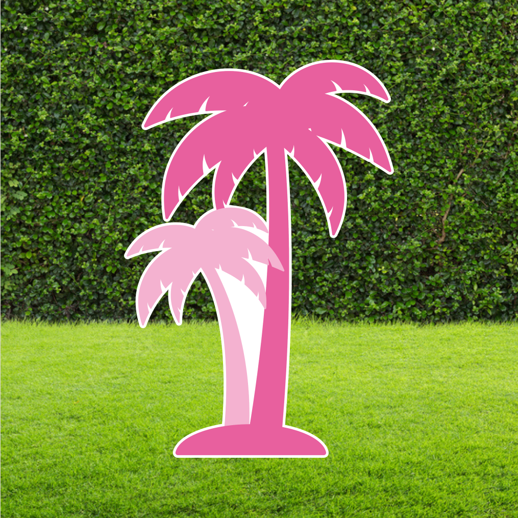 Palm Tree Party Prop Cut Out Pink Two-Tone