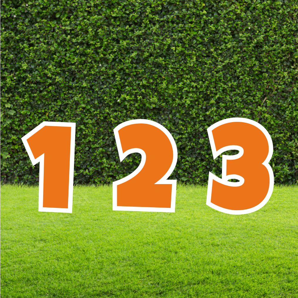 Bright Colour Numbers and Symbols Orange- Customise Your Sign