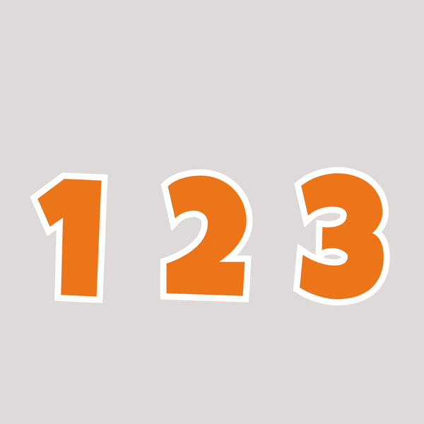 Bright Colour Numbers and Symbols Orange- Customise Your Sign