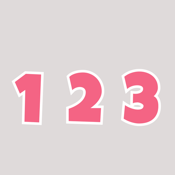 Bright Colour Numbers and Symbols Pink- Customise Your Sign