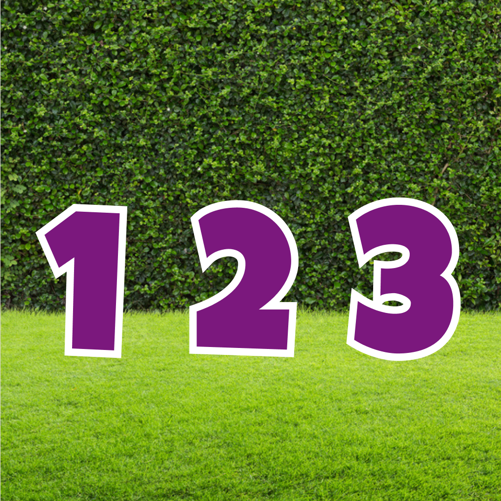 Bright Colour Numbers and Symbols Purple- Customise Your Sign