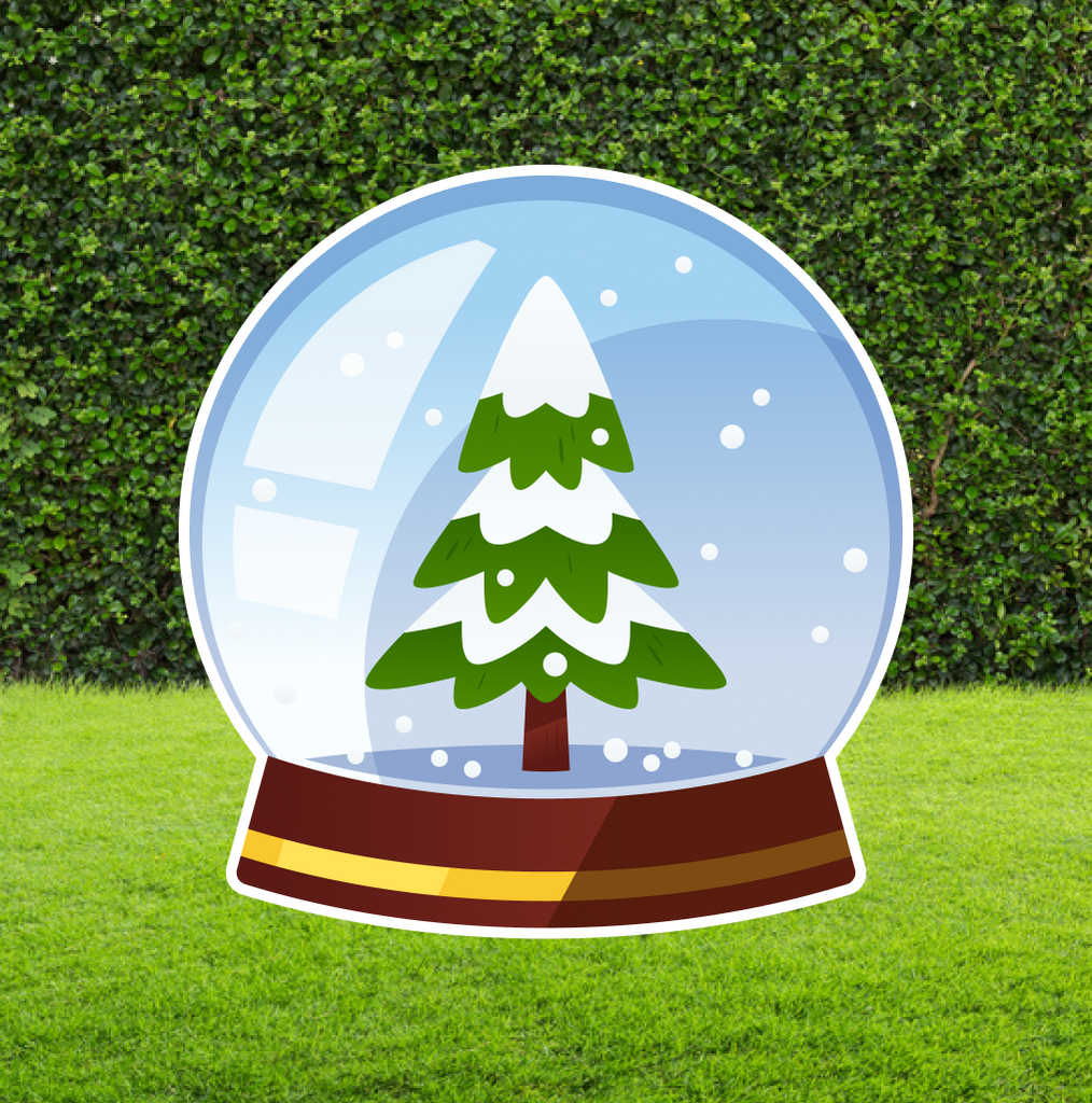 Christmas Tree Snow Globe Sign