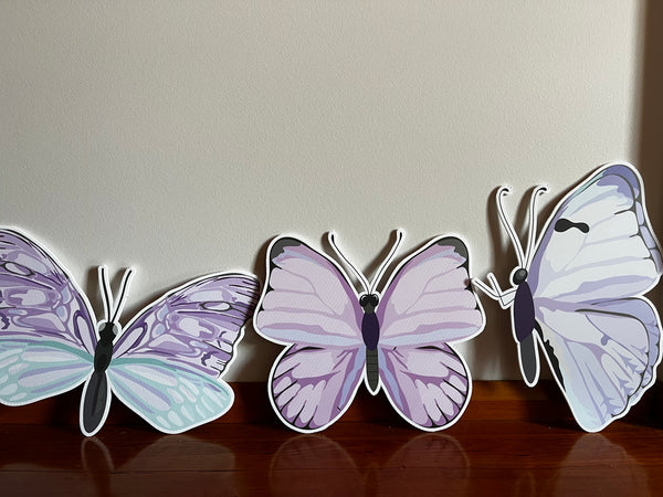 Purple Butterfly Party Prop Cut Out Set