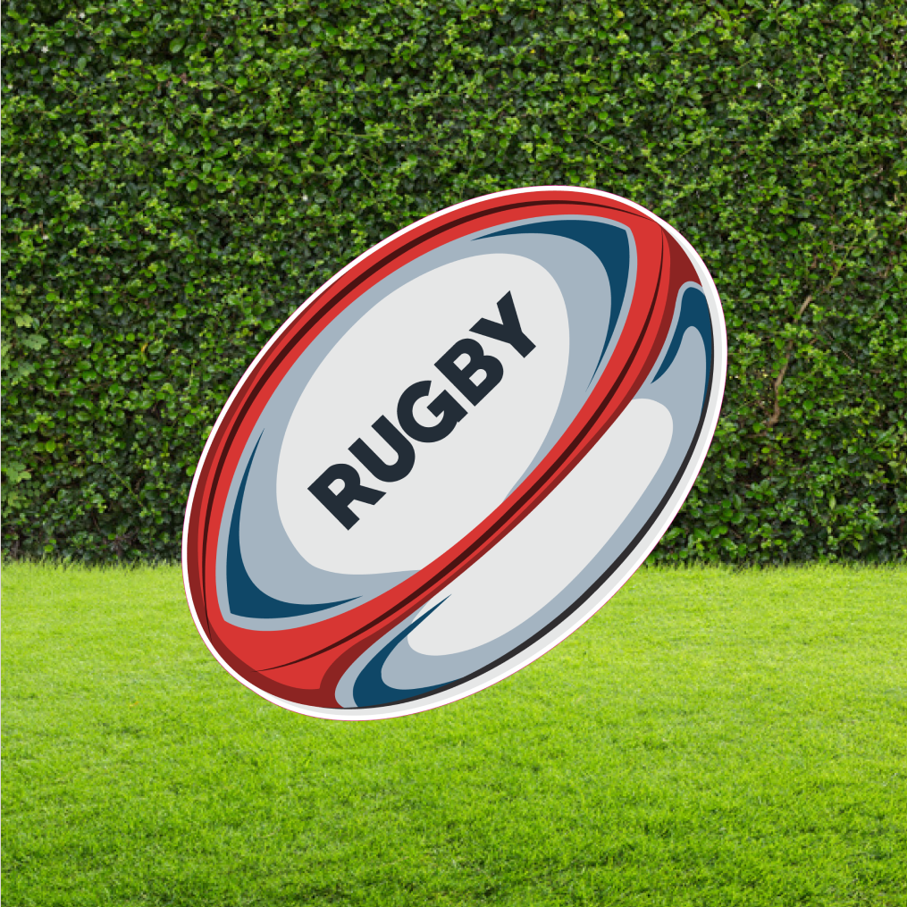 Rugby Ball Cut Out Party Prop Sign