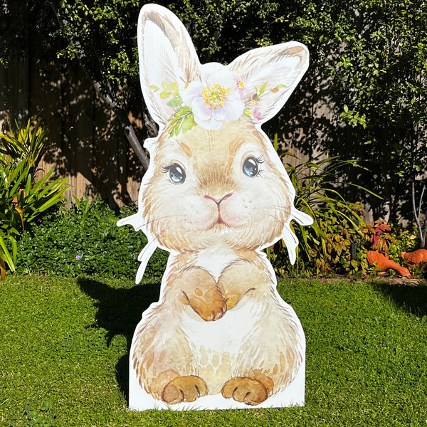 Bunny with Flower Crown Sign